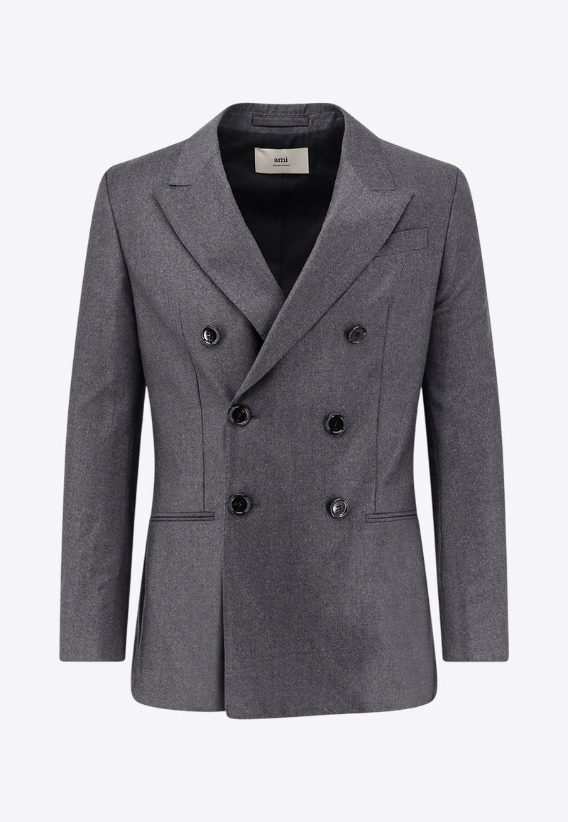AMI PARIS Double-Breasted Buttoned Blazer Gray HBV006WV0023020_Grey_29839450