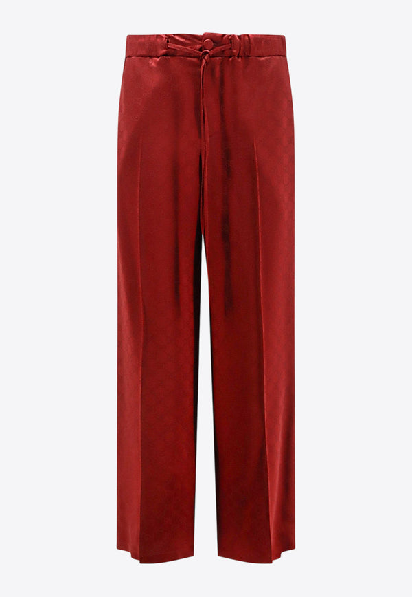 Gucci Straight-Leg Silk Pants Red 841101Z7ADF6318_ROSSO ANCORA/MIX_29853633