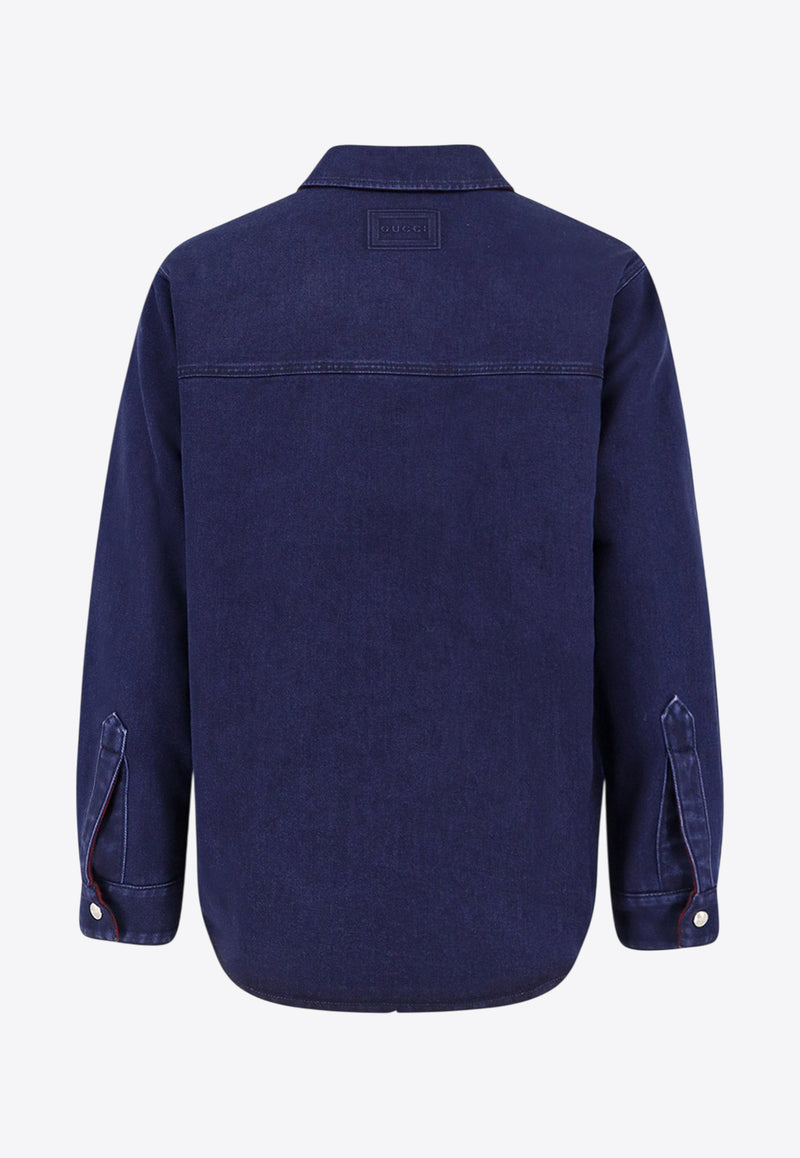 Gucci Logo Patch Denim Shirt Blue 835282XDDB64447_BLUE/MIX_29854483