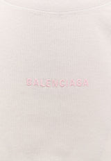 Balenciaga Logo-Printed Crewneck T-shirt White 850990TTVJ12420_DIRTY WHITE/BBY PINK_30005264