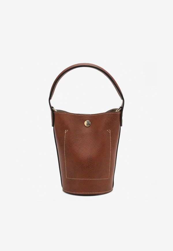 Longchamp XS Épure Leather Bucket Bag Brown 10213HYZ/P_LONG-035