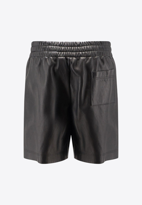 Gucci Elasticated Leather Bermuda Shorts Black 832983XNA7N1000_Black_29850425