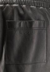 Gucci Elasticated Leather Bermuda Shorts Black 832983XNA7N1000_Black_29850425