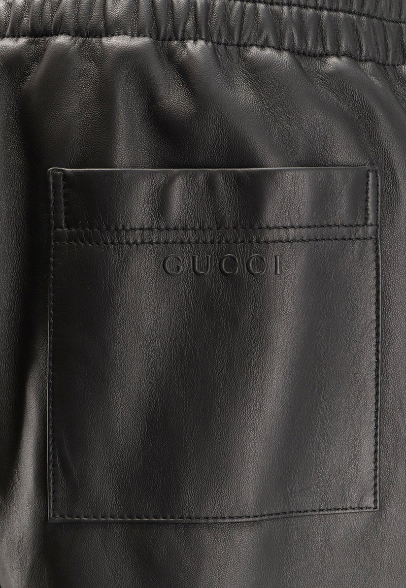 Gucci Elasticated Leather Bermuda Shorts Black 832983XNA7N1000_Black_29850425
