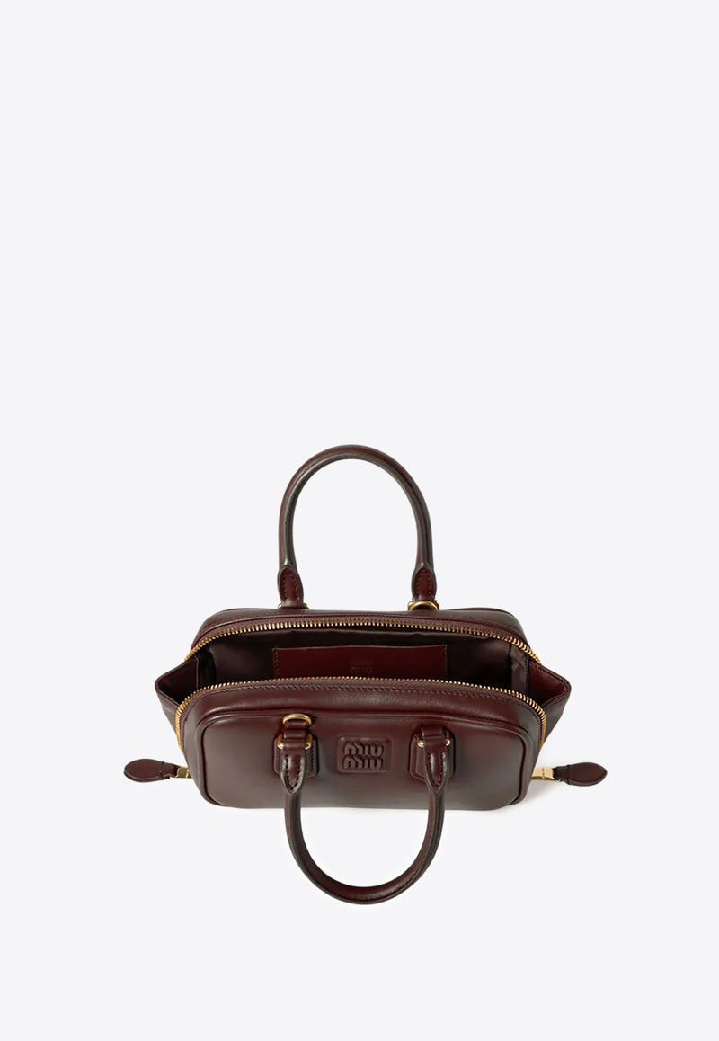 Miu Miu Mini Arcadie Padded Leather Handbag Brown 5BP088VOOOACR3_F0NBL