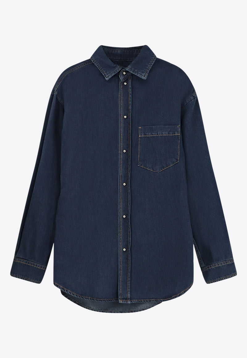 DARKPARK Anne Denim Buttoned Shirt Blue WSH04TBL01W078_DEEP BLUE_35066023