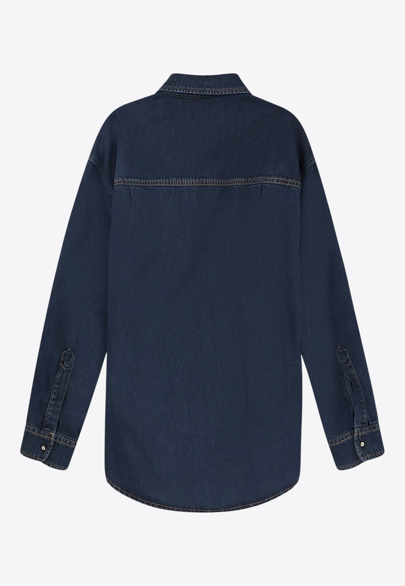 DARKPARK Anne Denim Buttoned Shirt Blue WSH04TBL01W078_DEEP BLUE_35066023