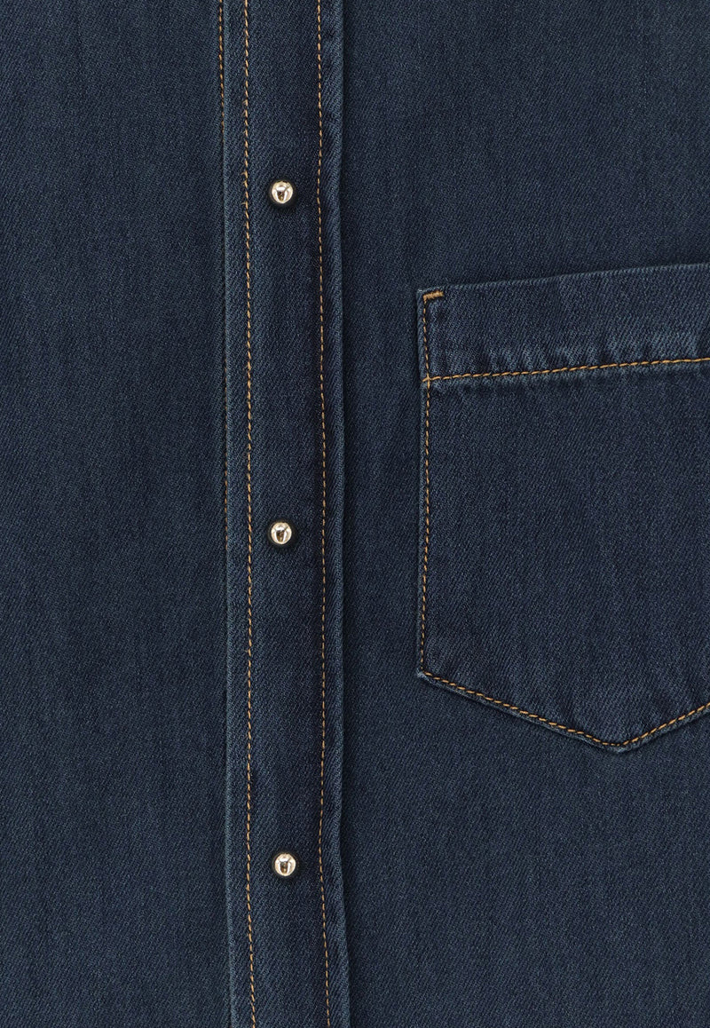 DARKPARK Anne Denim Buttoned Shirt Blue WSH04TBL01W078_DEEP BLUE_35066023