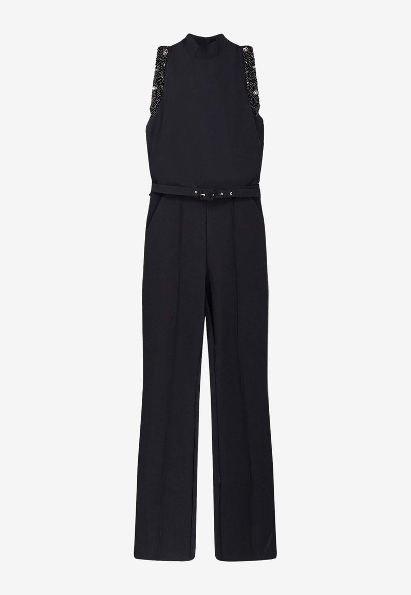 CHIARA BONI La Petite Robe Taevy High-Neck Beaded Jumpsuit Black TUTAEVYRCBS37_Black_35065879