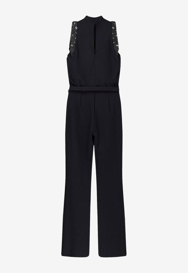 CHIARA BONI La Petite Robe Taevy High-Neck Beaded Jumpsuit Black TUTAEVYRCBS37_Black_35065879