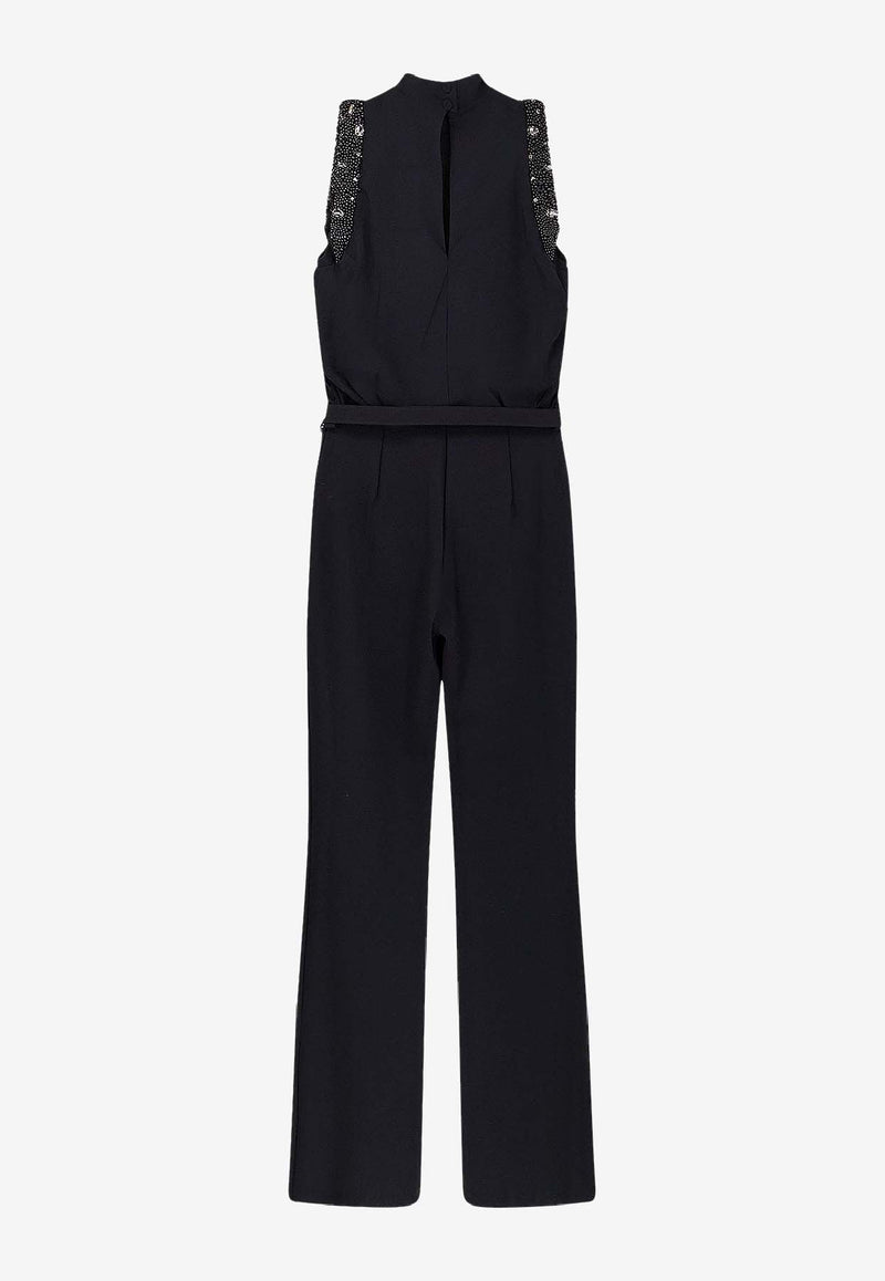 CHIARA BONI La Petite Robe Taevy High-Neck Beaded Jumpsuit Black TUTAEVYRCBS37_Black_35065879