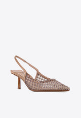 Le Silla Gilda 60 Rhinestone Mesh Slingback Pumps Brown 2299U060P1PPSAS913_Mordore''_35065959