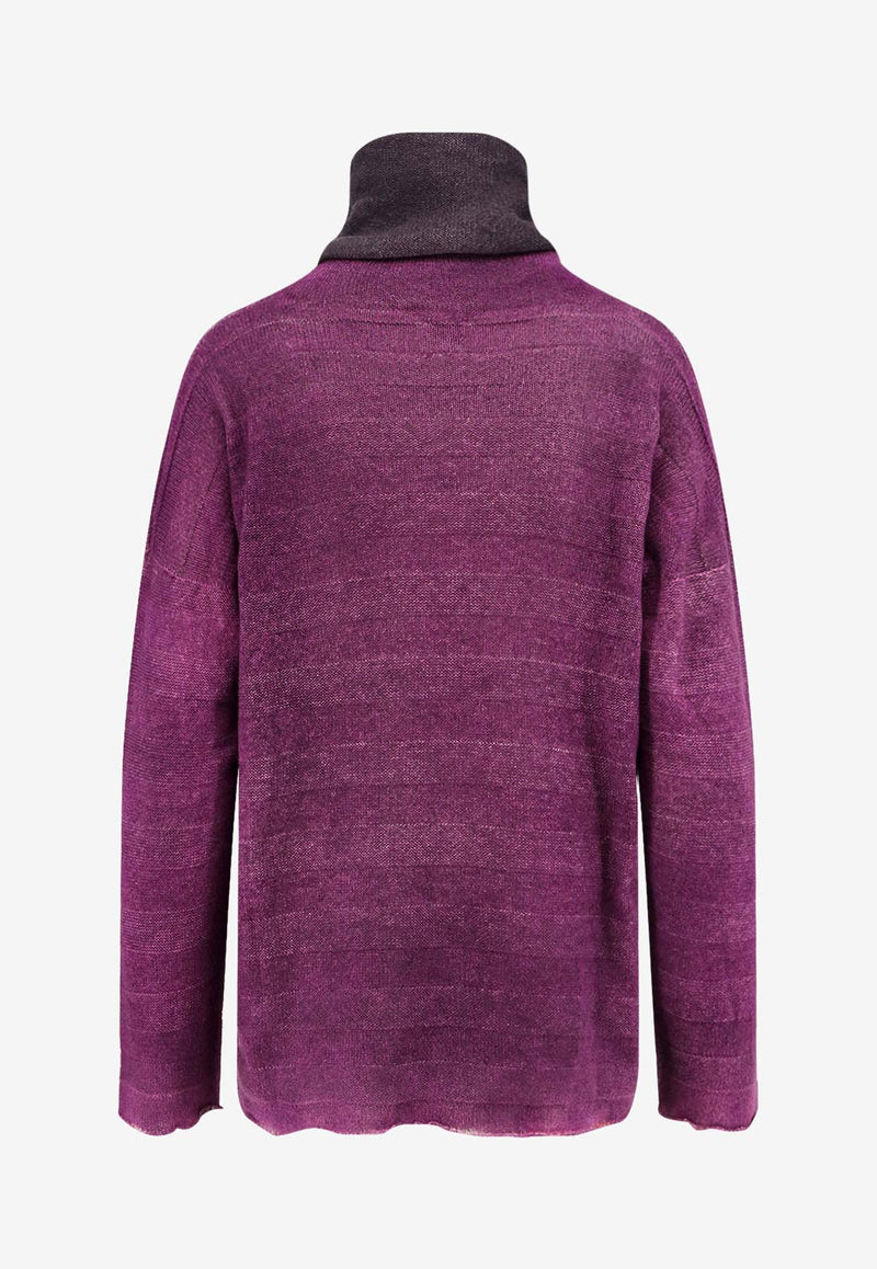 F Cashmere Bruco 89 Cashmere Turtleneck Sweater Purple MBRC89GKA0101_Purple_35066038