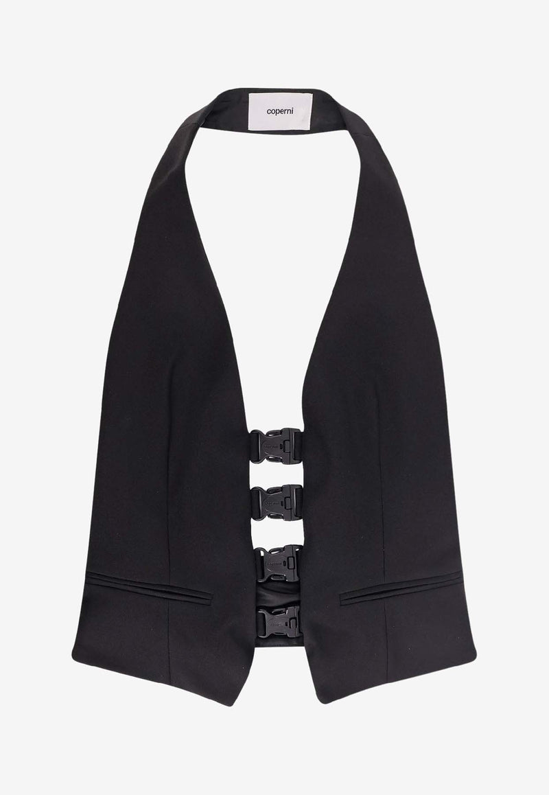 Coperni Halterneck Satin Waistcoat Black COPT35F3004BLK_Black_35065840