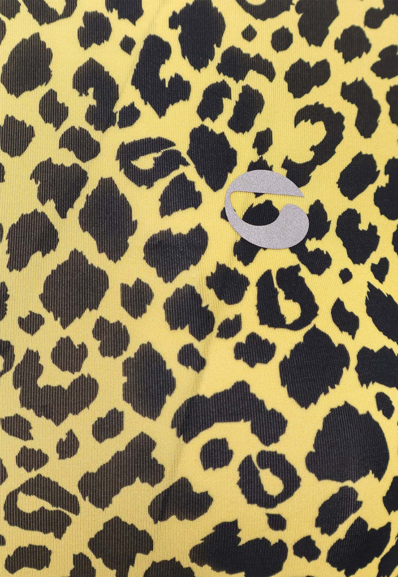 Coperni Leopard Print High-Neck Top Yellow COPJS20F5032PRI_Print_35066065