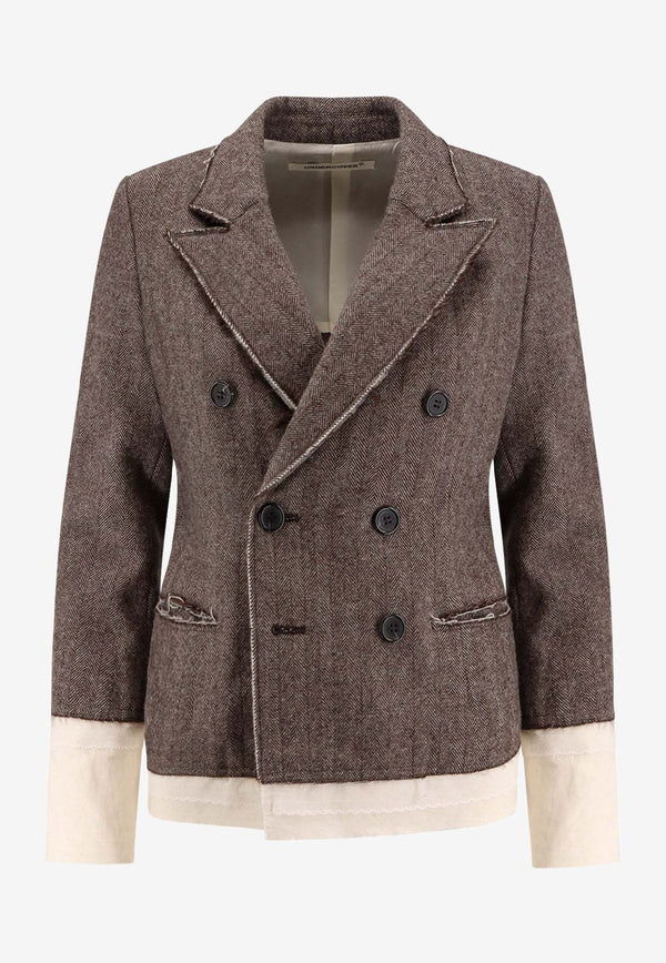 Undercover Double-Breasted Wool Blazer Brown UP2E1104BROWNBASE_Brownbase_35065976