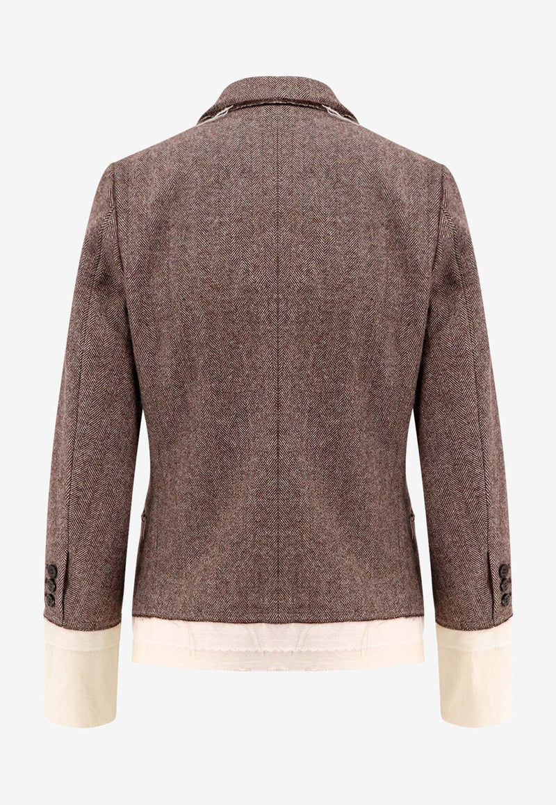 Undercover Double-Breasted Wool Blazer Brown UP2E1104BROWNBASE_Brownbase_35065976