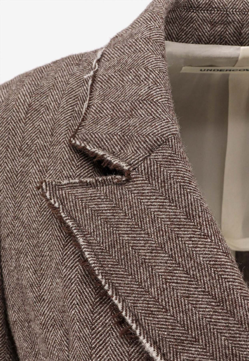 Undercover Double-Breasted Wool Blazer Brown UP2E1104BROWNBASE_Brownbase_35065976