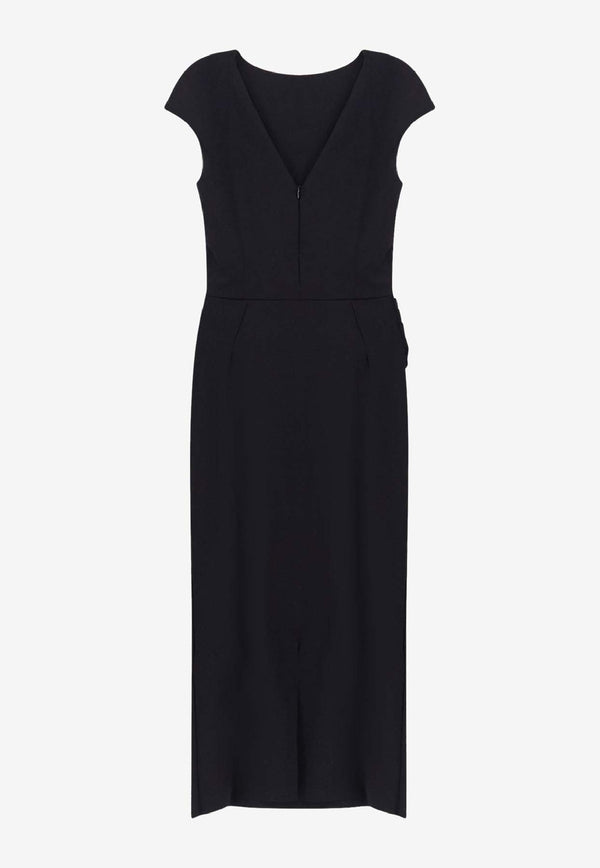 CHIARA BONI La Petite Robe Hesup Embellished Midi Satin Dress Black ABMHESUPRBS37_Black_35065980