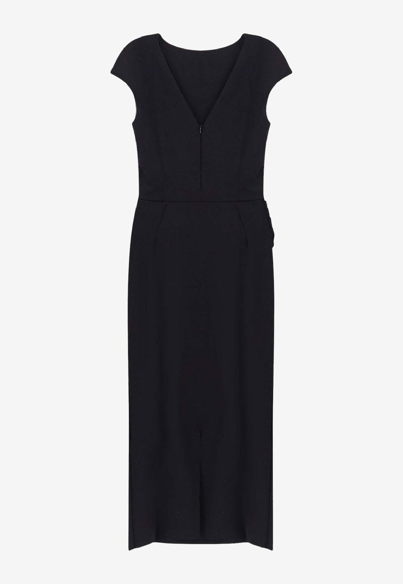 CHIARA BONI La Petite Robe Hesup Embellished Midi Satin Dress Black ABMHESUPRBS37_Black_35065980
