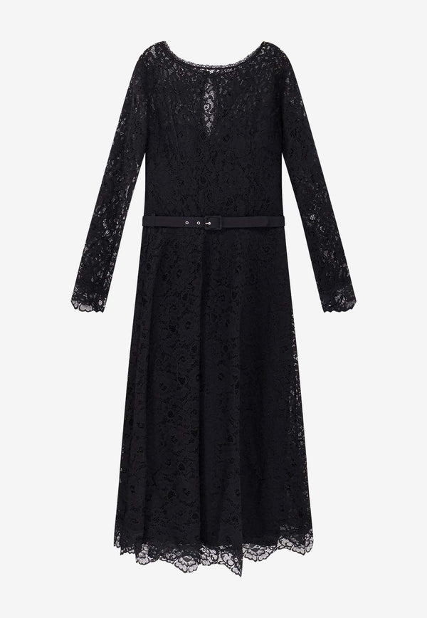 CHIARA BONI La Petite Robe Ginogi Midi Lace Belted Dress Black ABMGINOCILBS37_Black_35065860