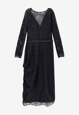 CHIARA BONI La Petite Robe Ginogi Midi Lace Belted Dress Black ABMGINOCILBS37_Black_35065860