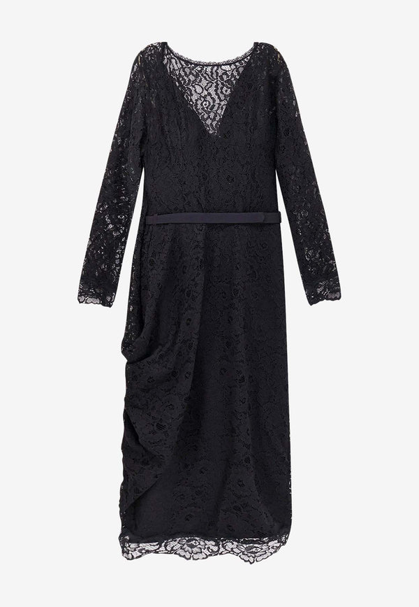 CHIARA BONI La Petite Robe Ginogi Midi Lace Belted Dress Black ABMGINOCILBS37_Black_35065860