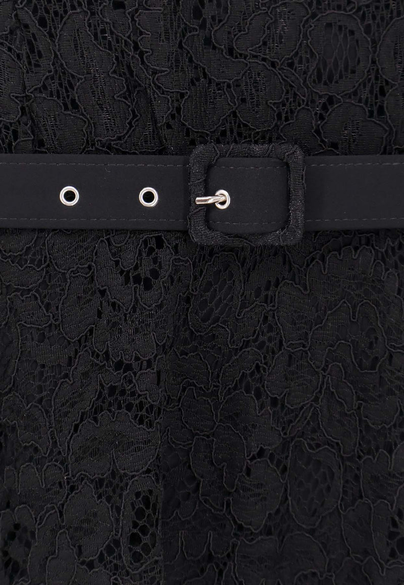 CHIARA BONI La Petite Robe Ginogi Midi Lace Belted Dress Black ABMGINOCILBS37_Black_35065860