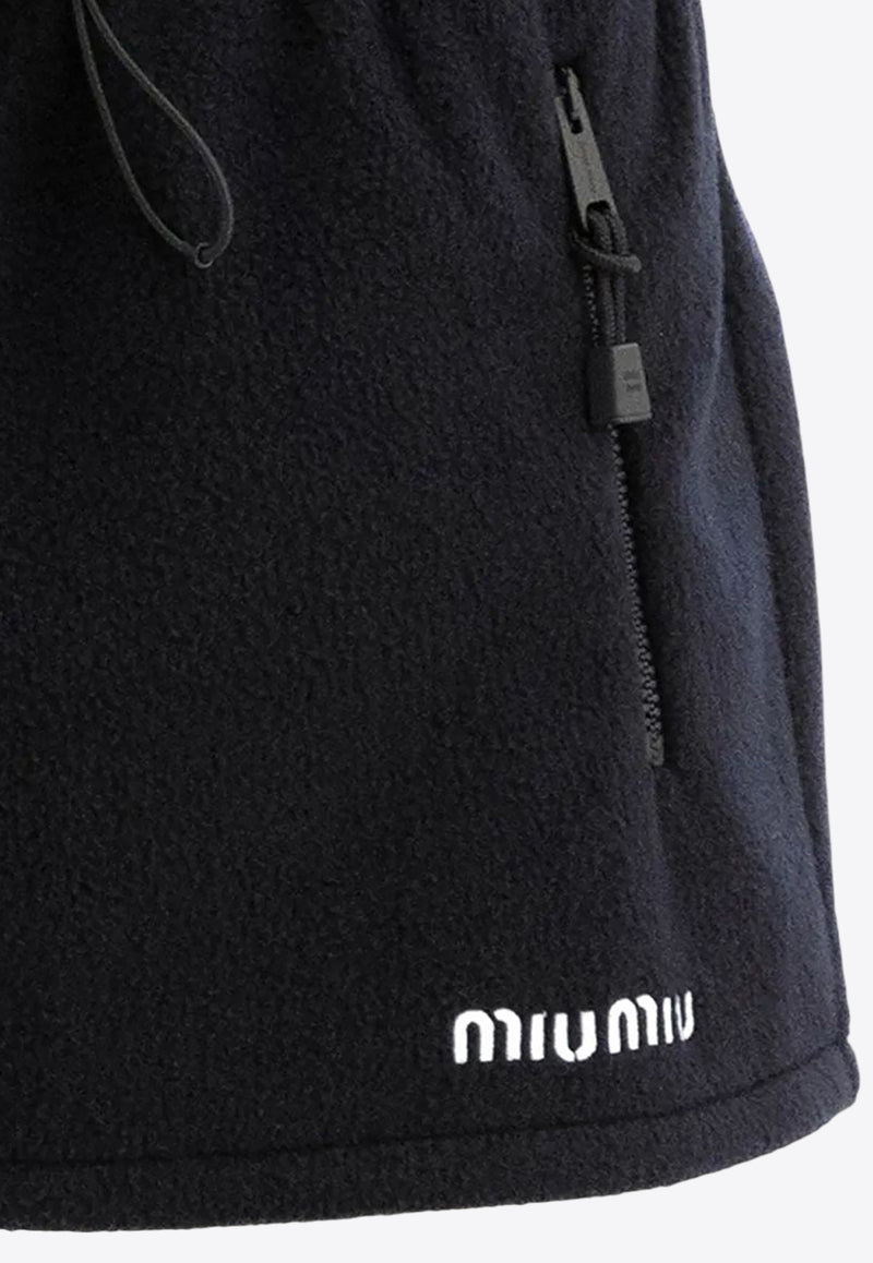 Miu Miu Logo Embroidered Mini Skirt Blue MG2518SOOO18E3_F0008