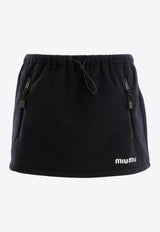 Miu Miu Logo Embroidered Mini Skirt Blue MG2518SOOO18E3_F0008