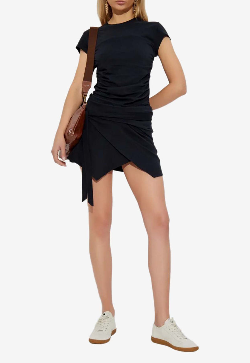 Isabel Marant Maelie Gathered Slim T-shirt Black TS0275FAA1N41I_01BK