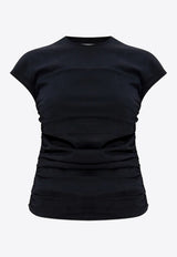 Isabel Marant Maelie Gathered Slim T-shirt Black TS0275FAA1N41I_01BK