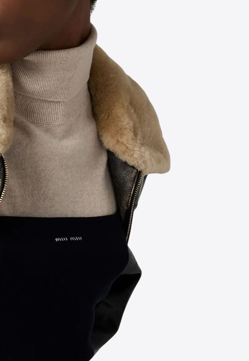 Miu Miu Rib Knit Logo Tube Top Navy MMV311SOOO18HY_F0008