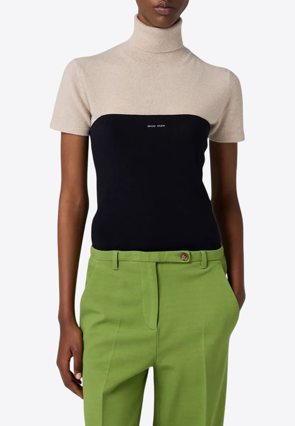 Miu Miu Rib Knit Logo Tube Top Navy MMV311SOOO18HY_F0008