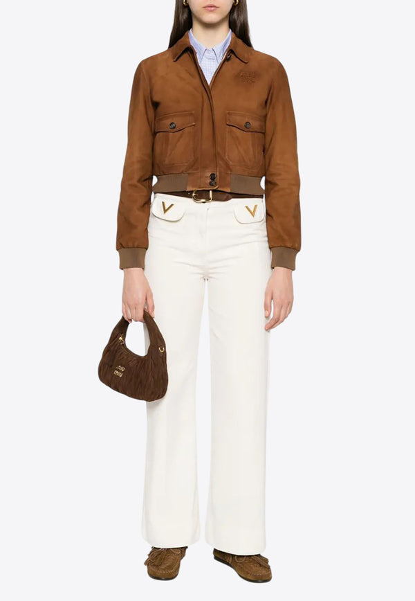 Miu Miu Waxed Suede Jacket Brown MPV950SOOO17XD_F0401