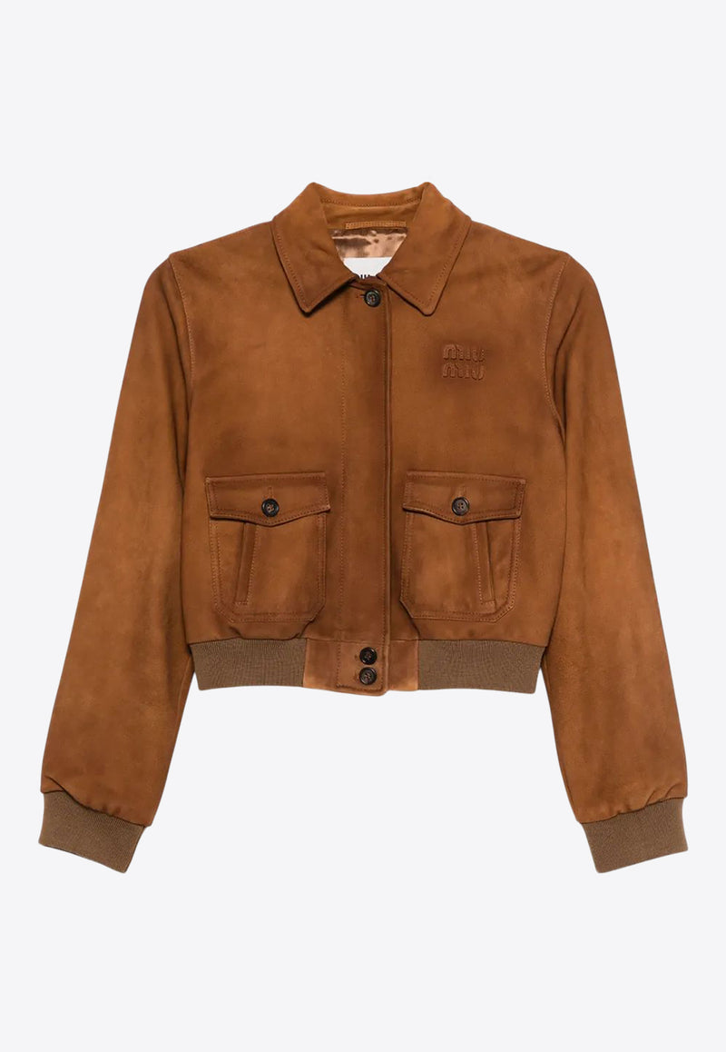 Miu Miu Waxed Suede Jacket Brown MPV950SOOO17XD_F0401