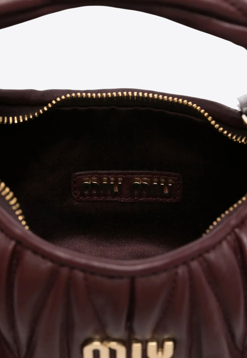 Miu Miu Mini Wander Matelassé Leather Hobo Bag Burgundy 5BP078VOOOAN88_F0007