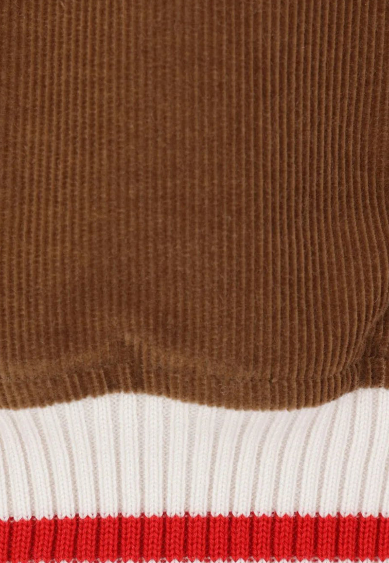 Thom Browne Wale Corduroy Cropped Aviator Jacket Brown FBD068XF0957_210