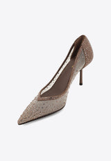 Le Silla Nicole 80 Rhinestone Mesh Pumps Brown 4191E080BXPPKAB793_Wall_35065968