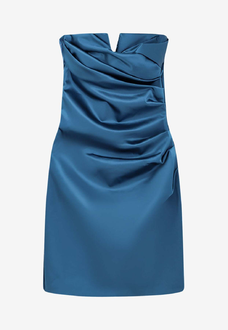 CHIARA BONI La Petite Robe Arya Satin Draped Mini Dress Blue ABCARYASATBS67260_Tealblu_35065938