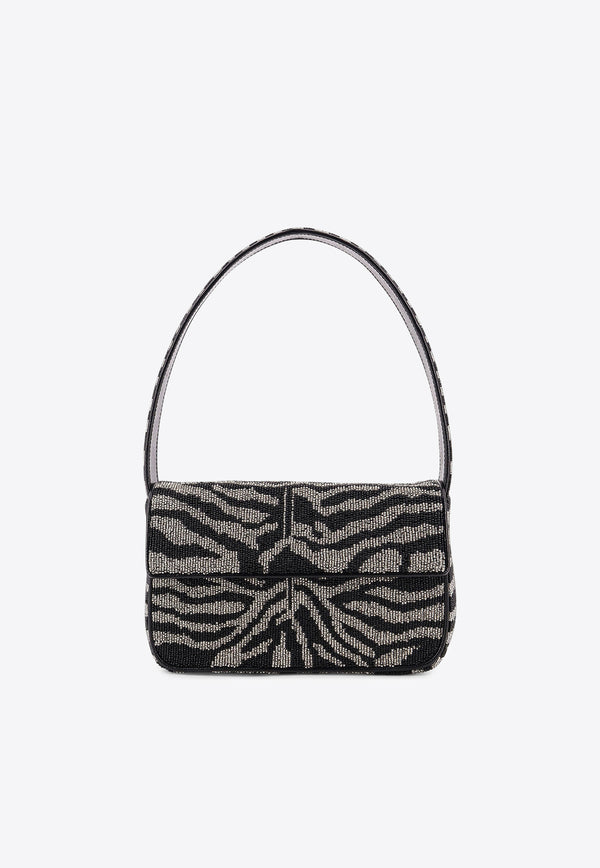 Staud Tommy Beaded Shoulder Bag Black 2089204BKWH_Blackwhite_35065784