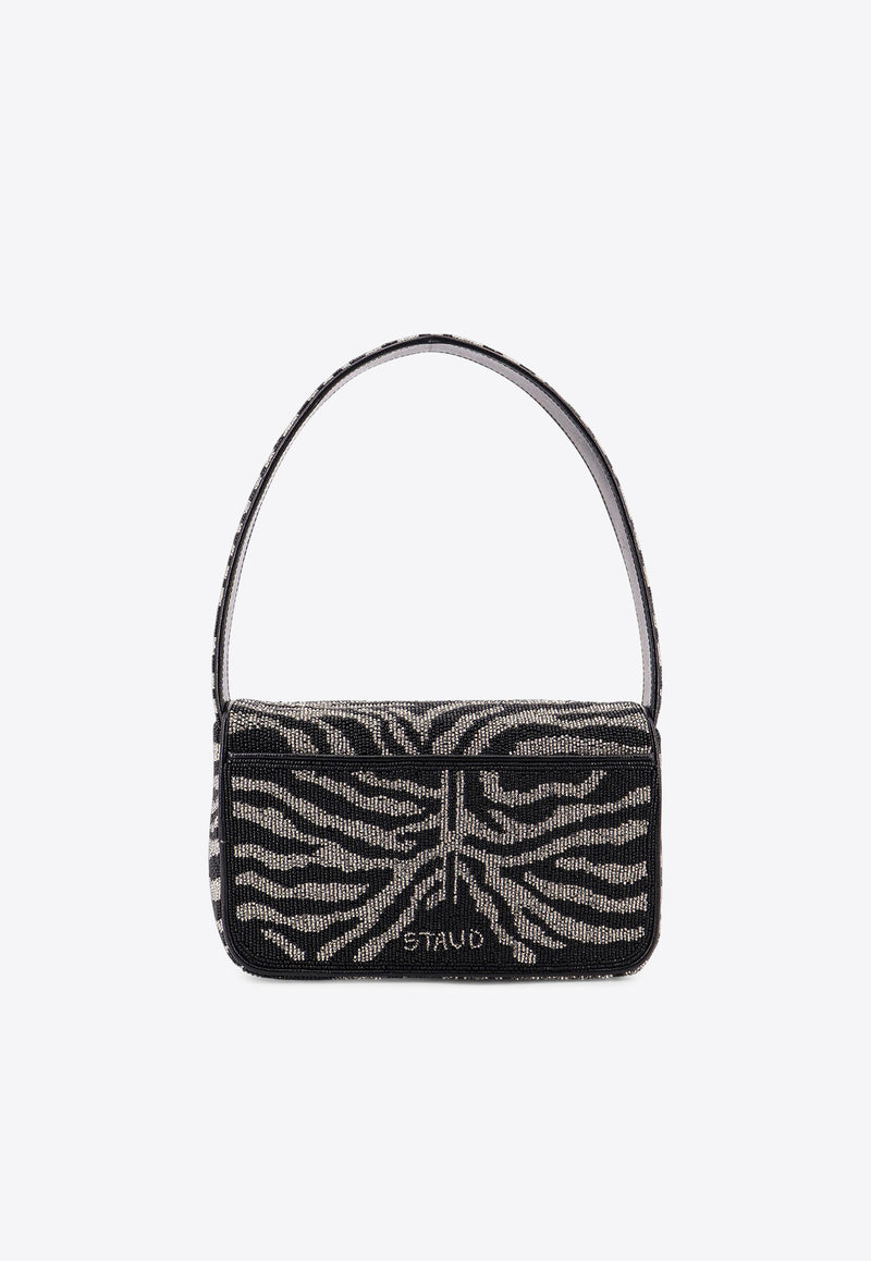 Staud Tommy Beaded Shoulder Bag Black 2089204BKWH_Blackwhite_35065784