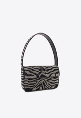 Staud Tommy Beaded Shoulder Bag Black 2089204BKWH_Blackwhite_35065784