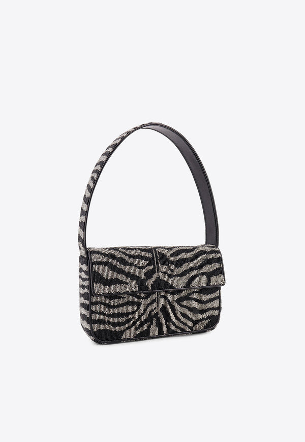 Staud Tommy Beaded Shoulder Bag Black 2089204BKWH_Blackwhite_35065784
