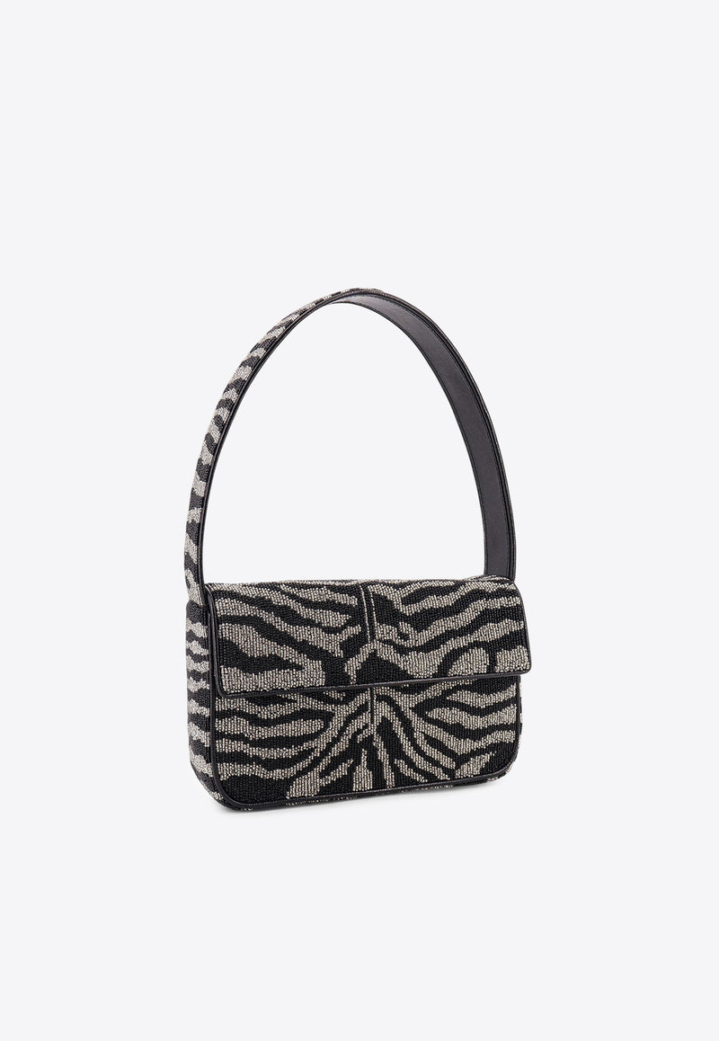 Staud Tommy Beaded Shoulder Bag Black 2089204BKWH_Blackwhite_35065784