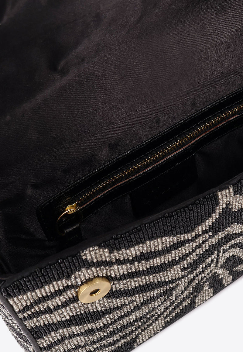 Staud Tommy Beaded Shoulder Bag Black 2089204BKWH_Blackwhite_35065784