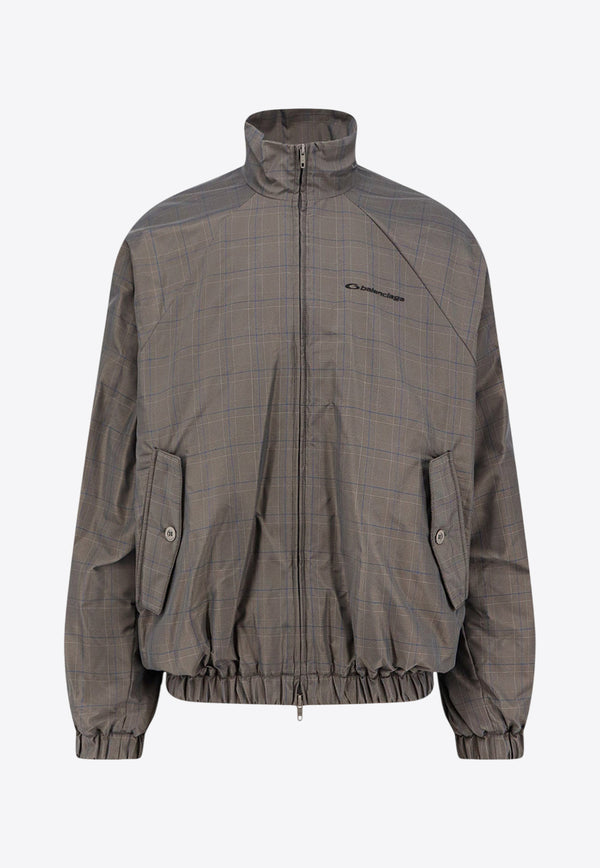 Balenciaga Madras Check Zip-Up Jacket Gray 843937TSO401460_GREY BLUE_29839882