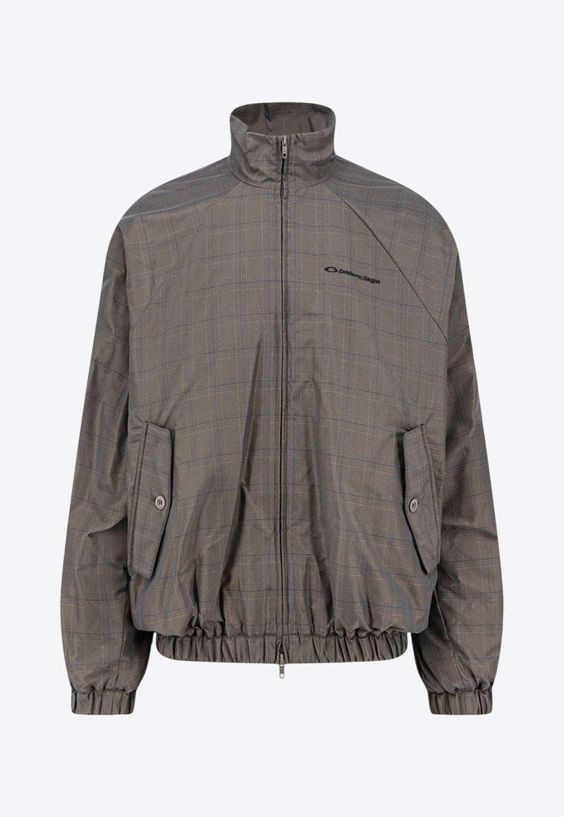 Balenciaga Madras Check Zip-Up Jacket Gray 843937TSO401460_GREY BLUE_29839882