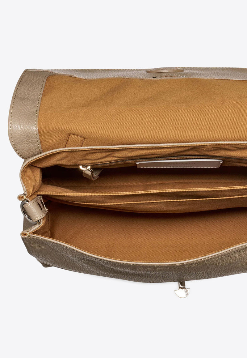 Zanellato Medium Postina Leather Shoulder Bag Gray 0680100050000MZ0160_Graycreta_35065876