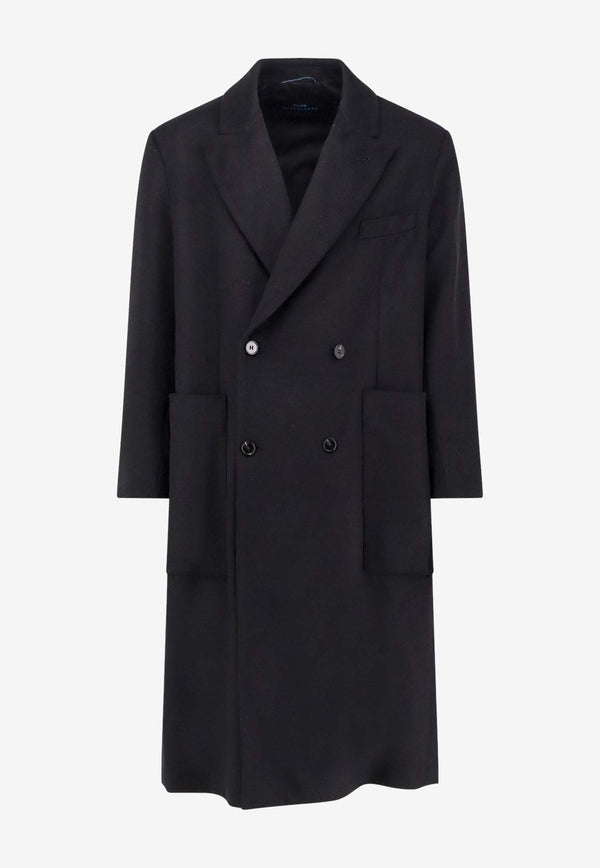 Paltò Ganzo Double-Breasted Wool Coat Black B51PUGANZCASNER_Black_35066091